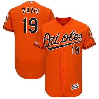 Men's Baltimore Orioles #19 Chris Davis Orange Flex Base Stitched MLB Jersey